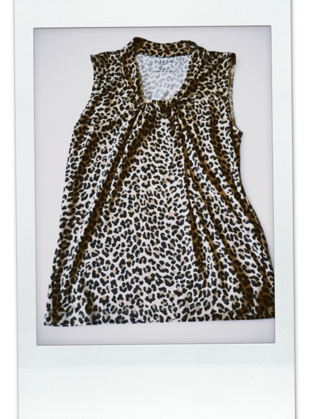 Talbots Sleeveless Leopard Print Blouse - Brown and Cream